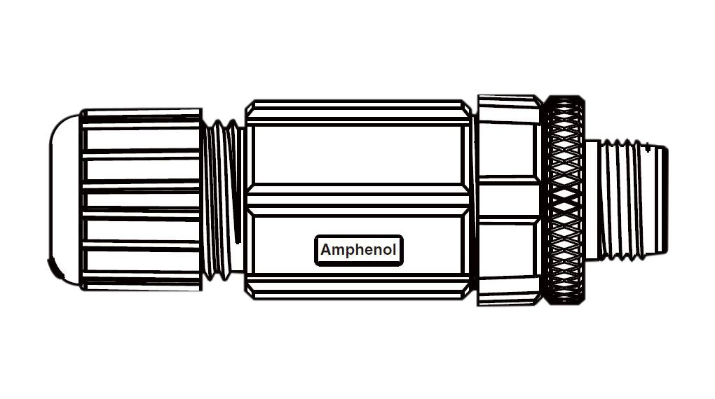 Rundsteckverbinder, M12, Stecker, Gerade, Pole - 4, Schraubklemme, Kabelhalterung
